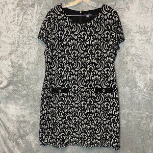 Tommy Hilfiger Women Classic Eyelet Lace Floral Formal Occasion Shift Dress 18